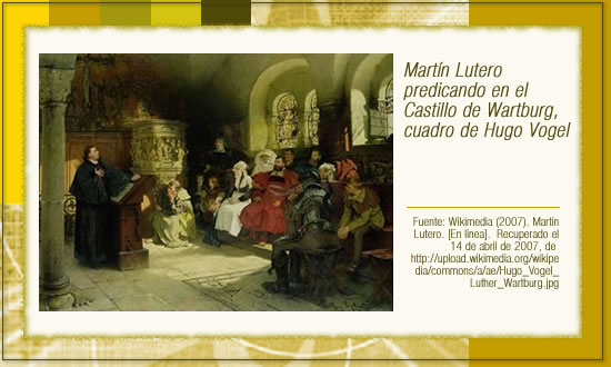 Mart�n Lutero predicando en el Castillo de Wartburg, cuadro de Hugo Vogel