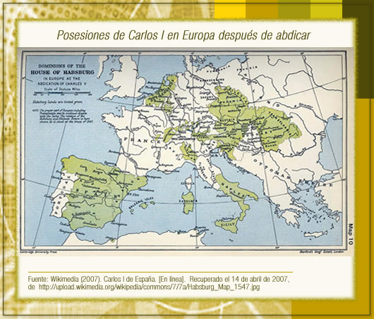 Posesiones de Carlos I en Europa despu�s de abdicar
