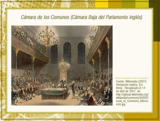 Cámara de los Comunes (Cámara Baja del Parlamento inglés).
