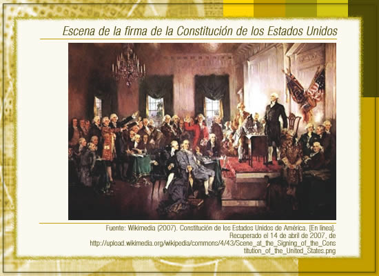 Escena de la firma de la Constitucin de los Estados Unidos