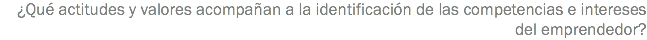¿Qué actitudes y valores acompañan a la identificación de las competencias e intereses del emprendedor?