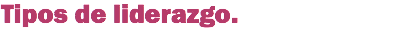 Tipos de liderazgo.